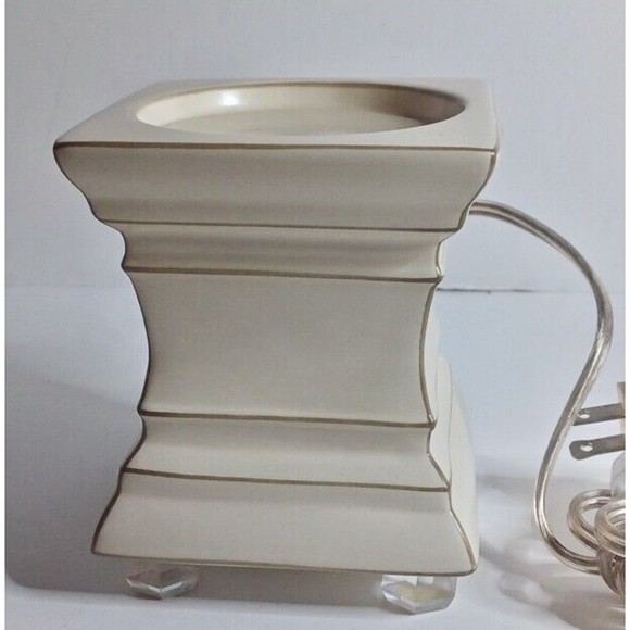 Gold Canyon Other - Gold Canyon Candle Wax Warmer Burner Footed Beige Tan Taupe Ecru Square Neutral